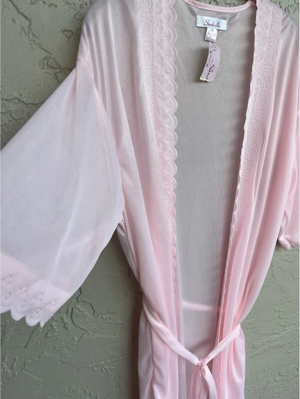 Sindrell Light Pink Polyester Sheer New Robe Size XXL